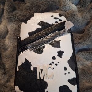 MILAN CHIVA MONTANA WEST White and Black Cow Print Crossbody Pouch